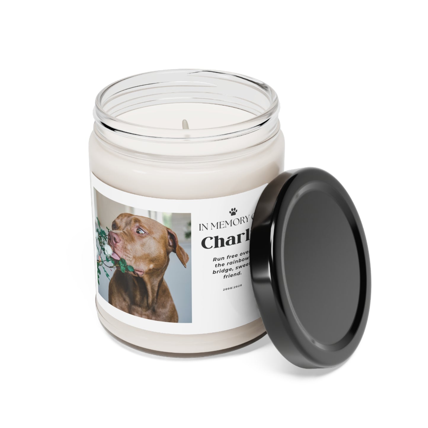 Custom Memorial Pet Scented Soy Candle, 9oz