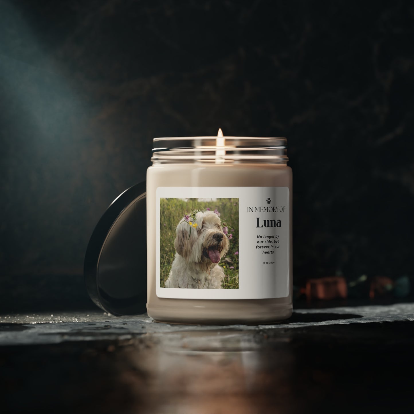 Custom Memorial Pet Scented Soy Candle, 9oz